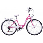 Mestský bicykel 28" Kozbike K4 Ružový 7 prevodový 